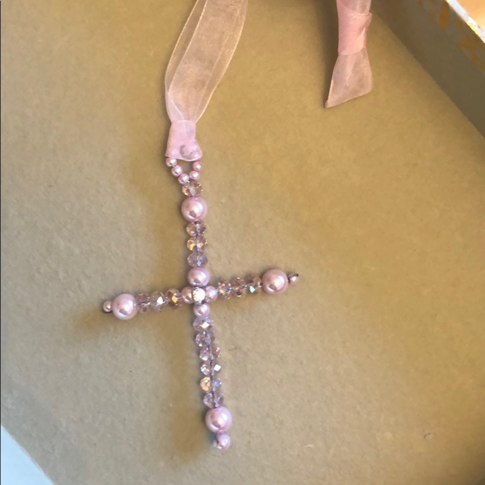 Hand made, beaded cross